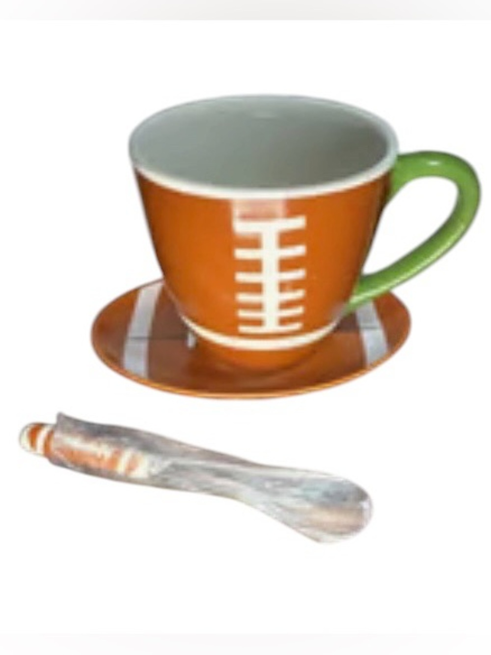 🏈 Midland Premium Innovations Football Mug Set – Ceramic Mug, Saucer & Spoon